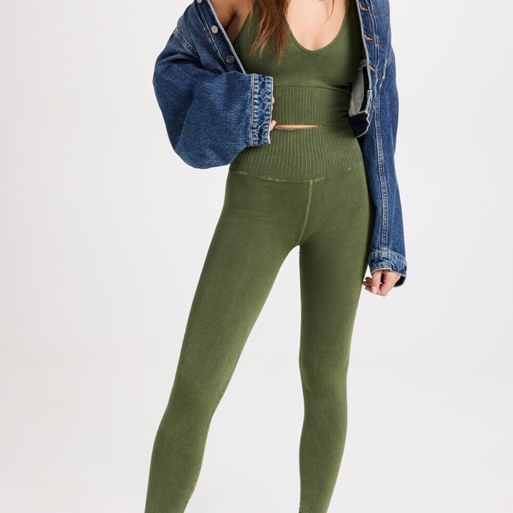 FP Movement Good Karma Crop Top & Leggings Green XS/S